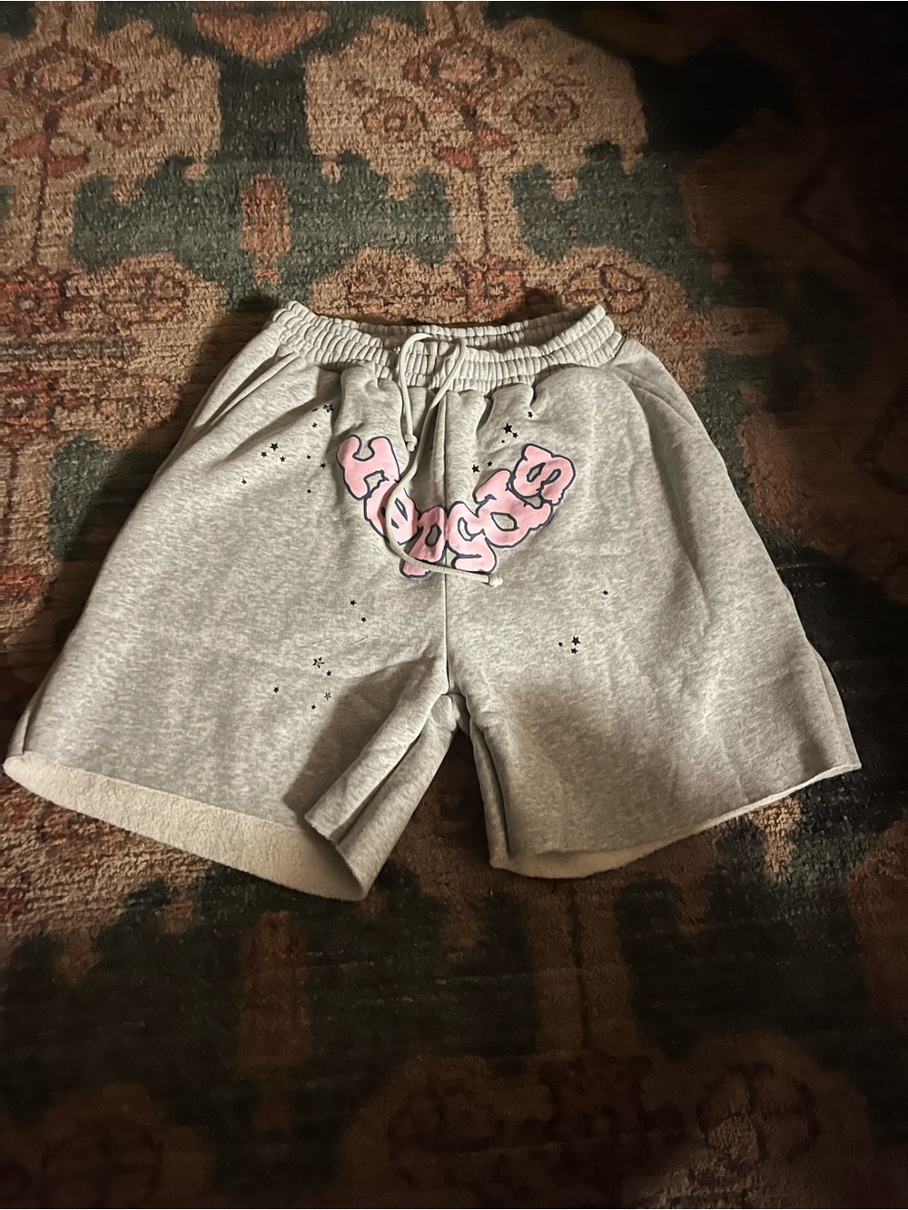 Grey/Pink Sp5der Shorts